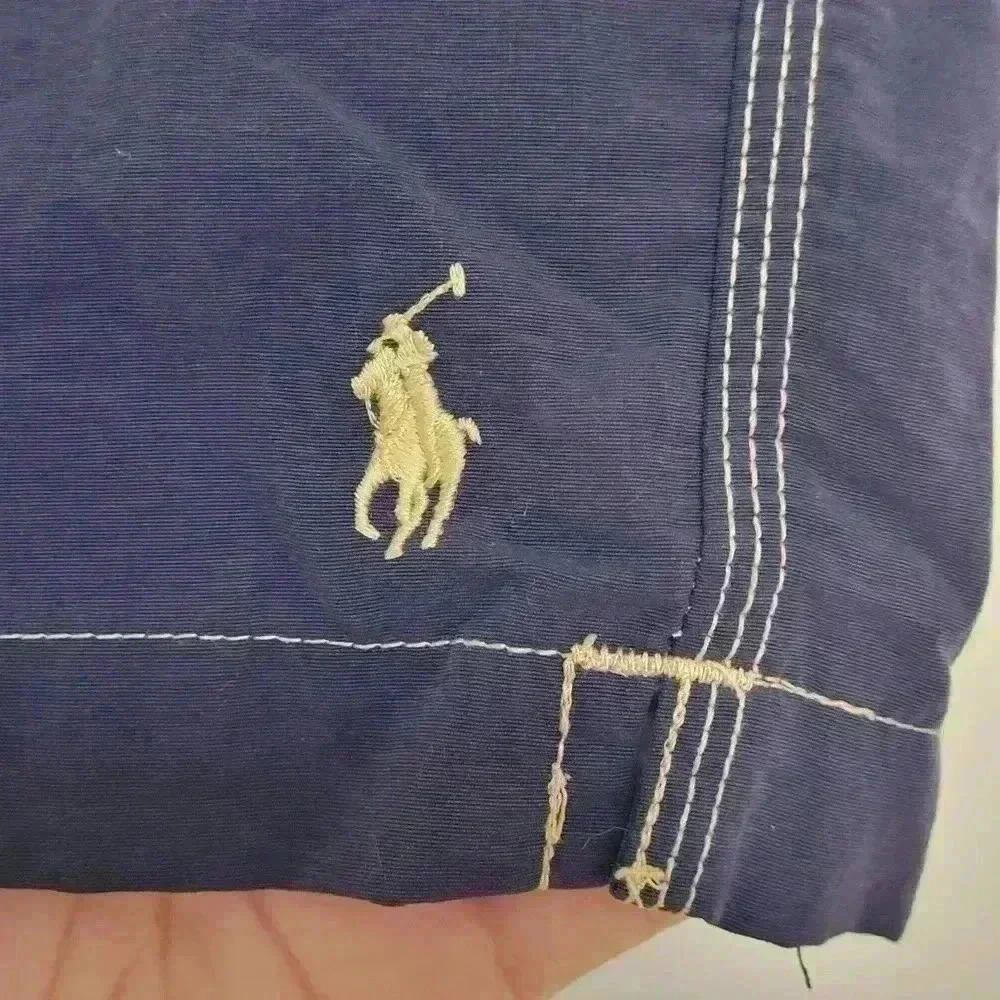 VINTAGE RARE POLO by RALPH LAUREN Blue Inner Tag SWIMWEAR XL Navy Color Pockets - Picture 8 of 13